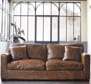 how to distress leather sofa