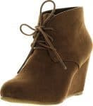 Anna Sally-5 Womens Adorable Almond Toe Lace Up Wedge Bootie 